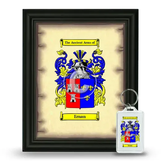 Ernan Framed Coat of Arms and Keychain - Black