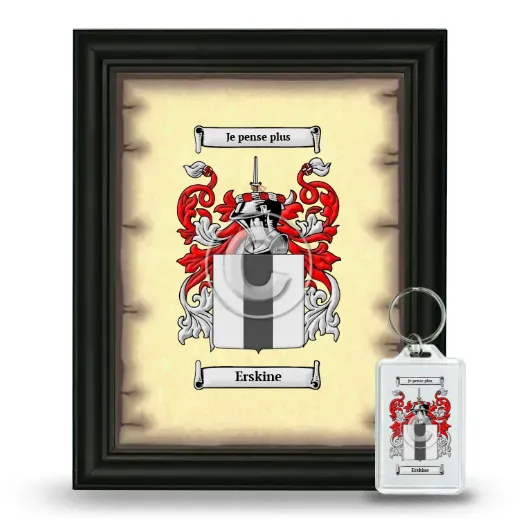 Erskine Framed Coat of Arms and Keychain - Black