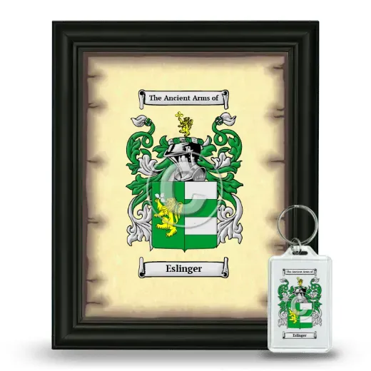 Eslinger Framed Coat of Arms and Keychain - Black