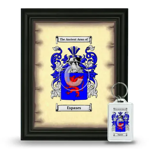 Espases Framed Coat of Arms and Keychain - Black