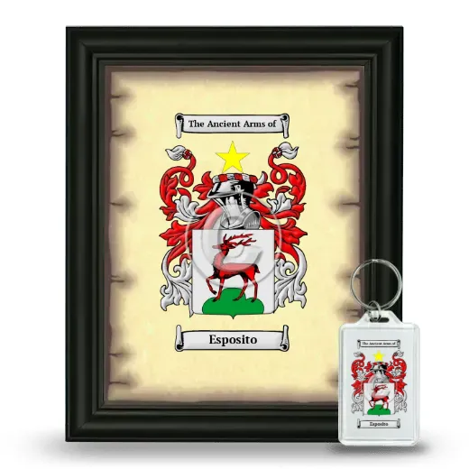 Esposito Framed Coat of Arms and Keychain - Black