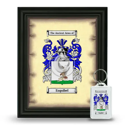 Esquibel Framed Coat of Arms and Keychain - Black