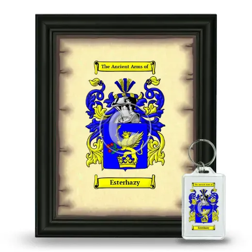 Esterhazy Framed Coat of Arms and Keychain - Black