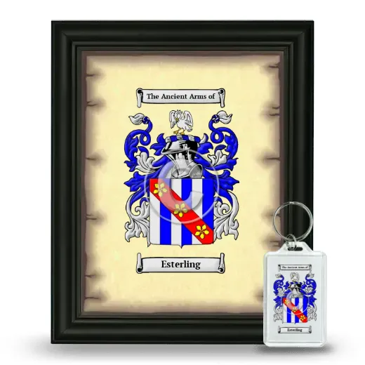 Esterling Framed Coat of Arms and Keychain - Black