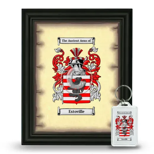 Estoville Framed Coat of Arms and Keychain - Black