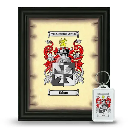 Ethan Framed Coat of Arms and Keychain - Black