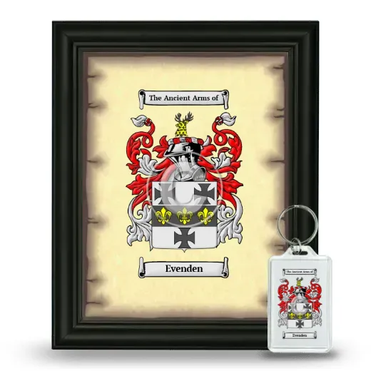 Evenden Framed Coat of Arms and Keychain - Black