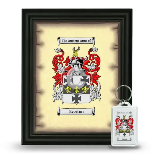 Everton Framed Coat of Arms and Keychain - Black