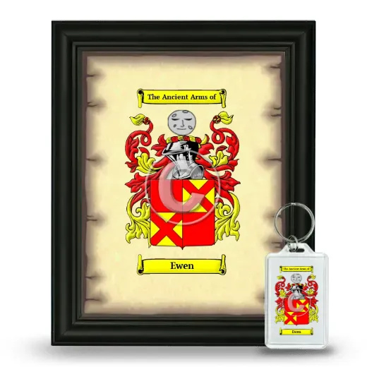 Ewen Framed Coat of Arms and Keychain - Black