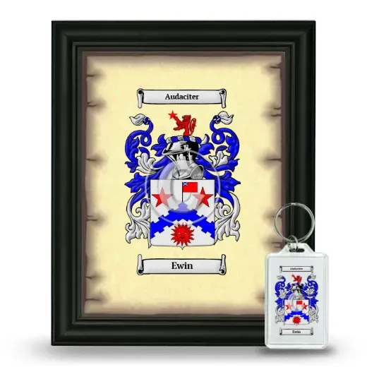 Ewin Framed Coat of Arms and Keychain - Black