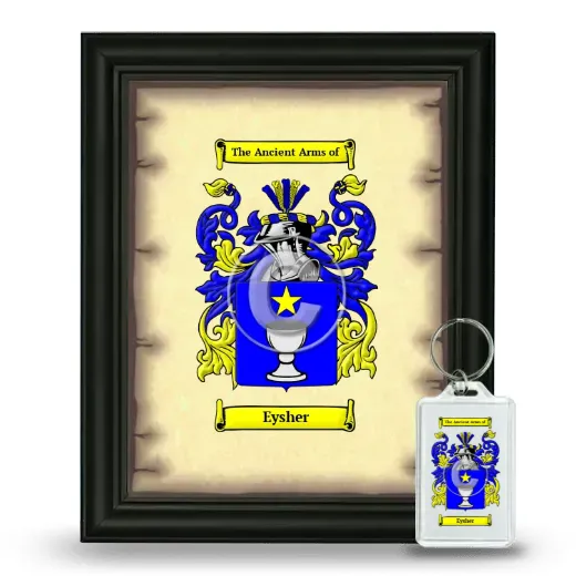 Eysher Framed Coat of Arms and Keychain - Black