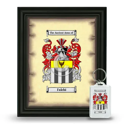 Falchi Framed Coat of Arms and Keychain - Black