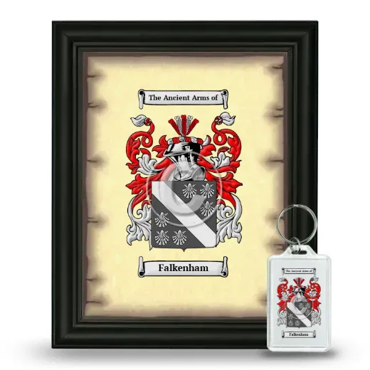 Falkenham Framed Coat of Arms and Keychain - Black