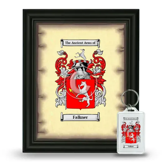 Falkner Framed Coat of Arms and Keychain - Black