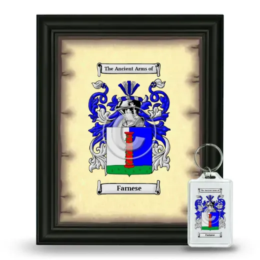 Farnese Framed Coat of Arms and Keychain - Black