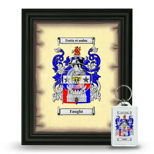 Faught Framed Coat of Arms and Keychain - Black