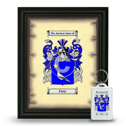Favy Framed Coat of Arms and Keychain - Black