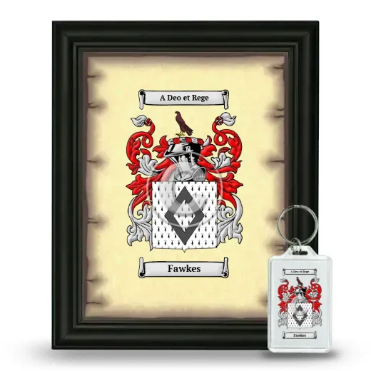 Fawkes Framed Coat of Arms and Keychain - Black