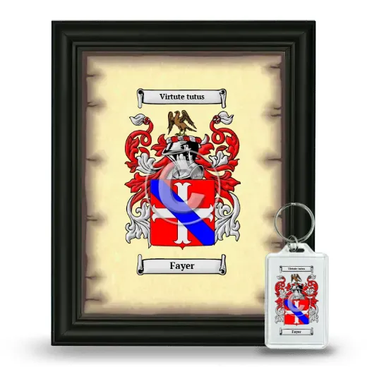 Fayer Framed Coat of Arms and Keychain - Black