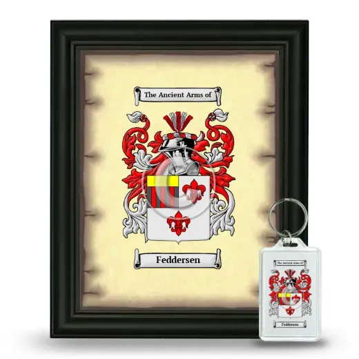 Feddersen Framed Coat of Arms and Keychain - Black