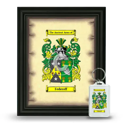 Federoff Framed Coat of Arms and Keychain - Black