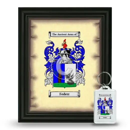 Federr Framed Coat of Arms and Keychain - Black