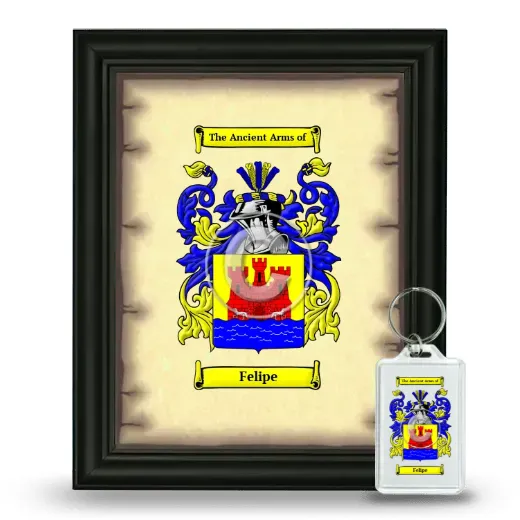 Felipe Framed Coat of Arms and Keychain - Black