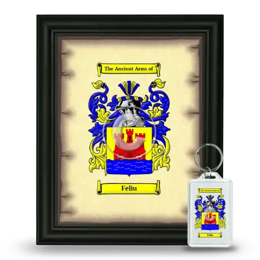 Feliu Framed Coat of Arms and Keychain - Black