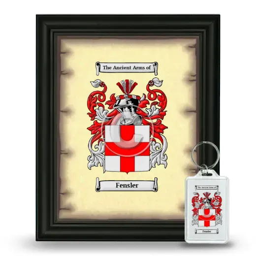 Fensler Framed Coat of Arms and Keychain - Black