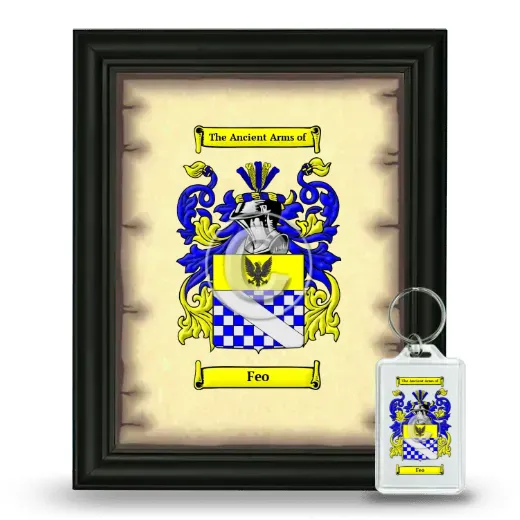 Feo Framed Coat of Arms and Keychain - Black