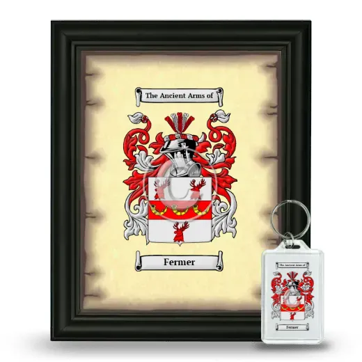 Fermer Framed Coat of Arms and Keychain - Black