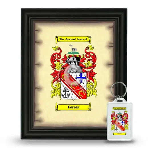 Ferres Framed Coat of Arms and Keychain - Black