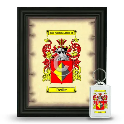 Fiedler Framed Coat of Arms and Keychain - Black