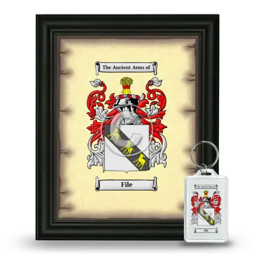 File Framed Coat of Arms and Keychain - Black