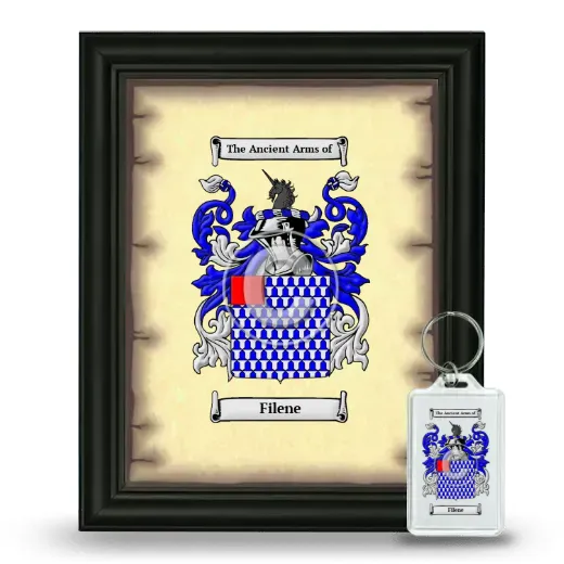 Filene Framed Coat of Arms and Keychain - Black