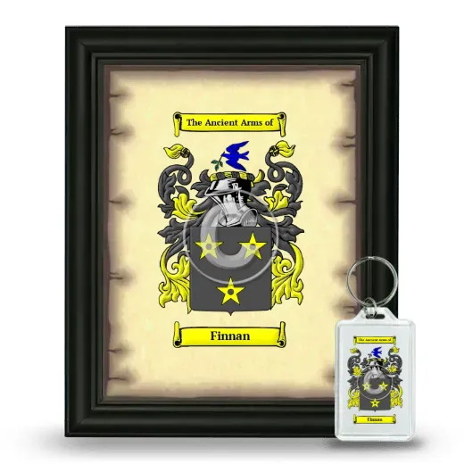 Finnan Framed Coat of Arms and Keychain - Black