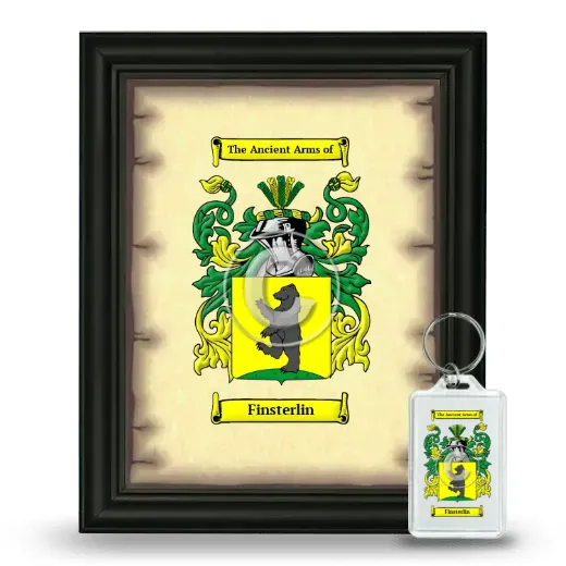 Finsterlin Framed Coat of Arms and Keychain - Black