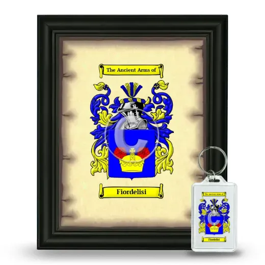 Fiordelisi Framed Coat of Arms and Keychain - Black