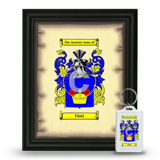 Fiori Framed Coat of Arms and Keychain - Black
