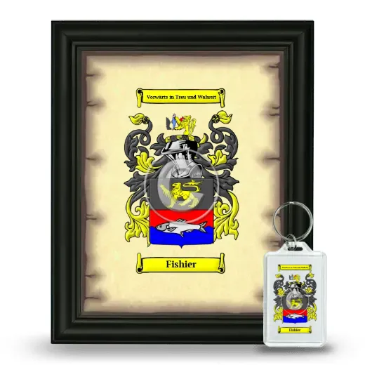 Fishier Framed Coat of Arms and Keychain - Black