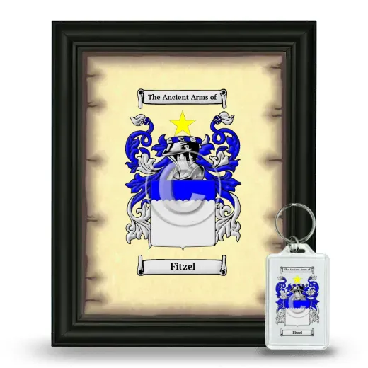Fitzel Framed Coat of Arms and Keychain - Black
