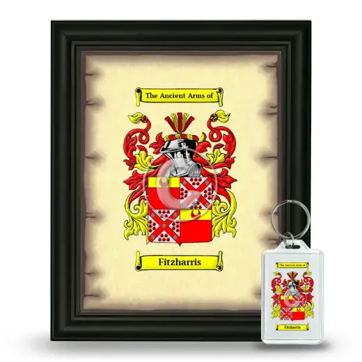 Fitzharris Framed Coat of Arms and Keychain - Black