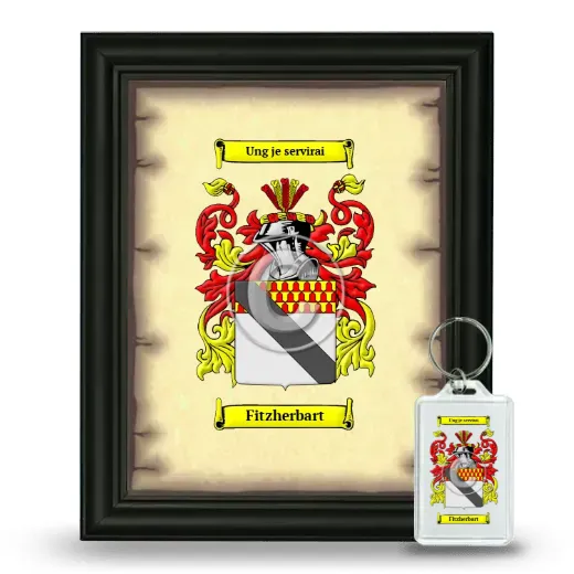 Fitzherbart Framed Coat of Arms and Keychain - Black