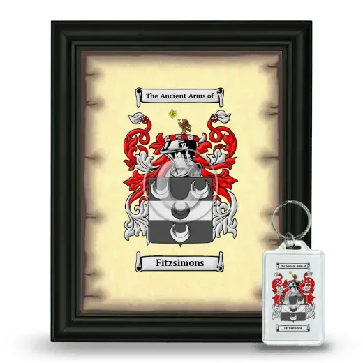 Fitzsimons Framed Coat of Arms and Keychain - Black