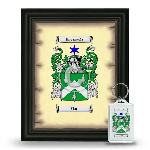 Flan Framed Coat of Arms and Keychain - Black