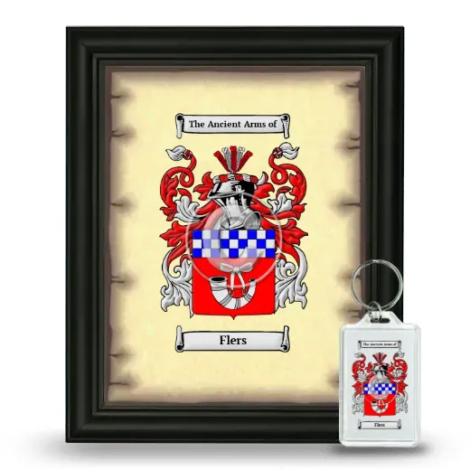 Flers Framed Coat of Arms and Keychain - Black