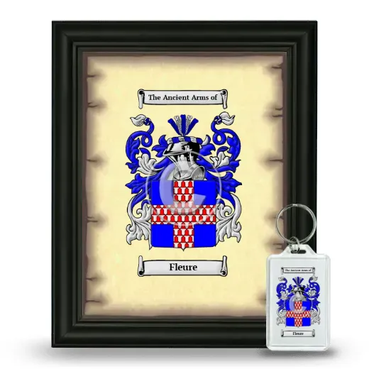 Fleure Framed Coat of Arms and Keychain - Black