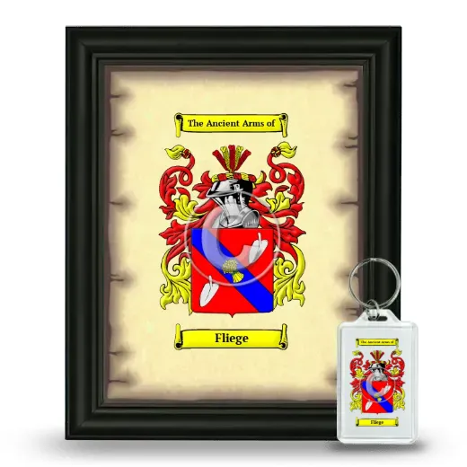 Fliege Framed Coat of Arms and Keychain - Black