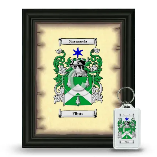 Flints Framed Coat of Arms and Keychain - Black