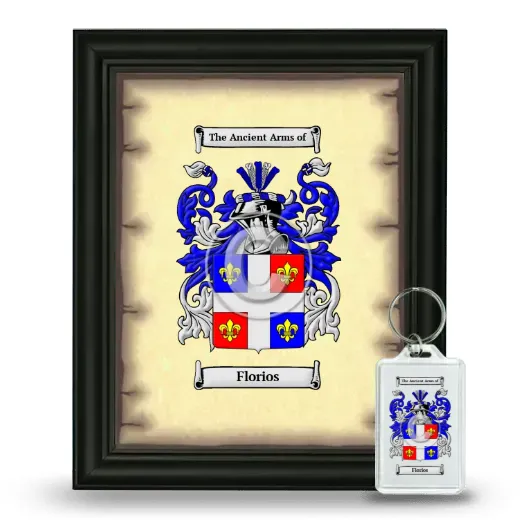 Florios Framed Coat of Arms and Keychain - Black